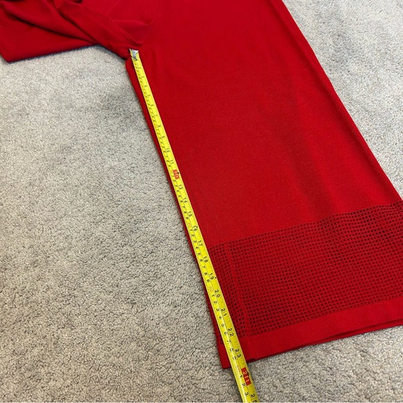 Joseph Ribkoff Red Sweater Knit Culotte crop pants with Pointelle Detail L NWOT - Picture 9 of 14